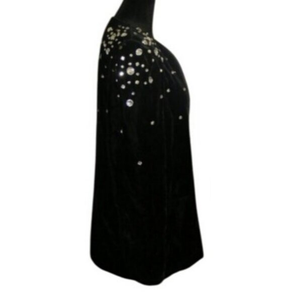 Argenti Notte Rhinestone Embellished Black Velvet Evening Jacket size Large - Picture 6 of 10